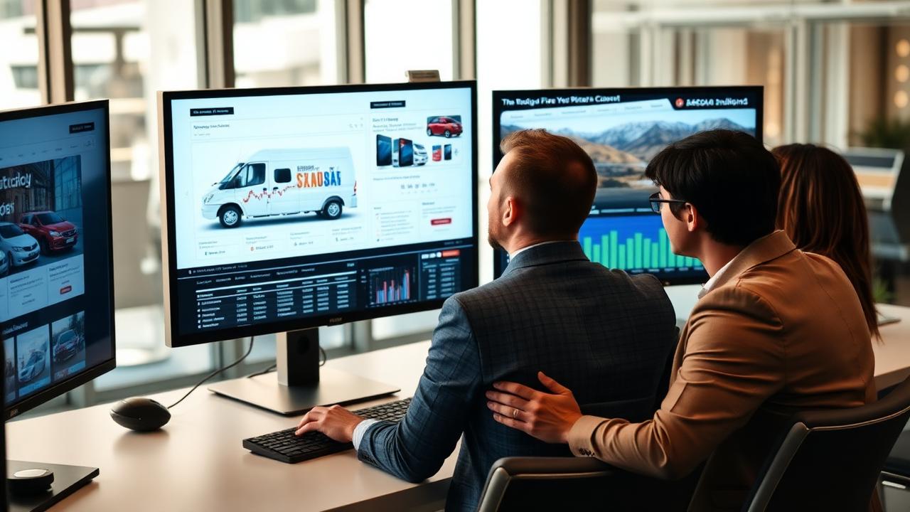 Marketing team reviewing advertising analytics